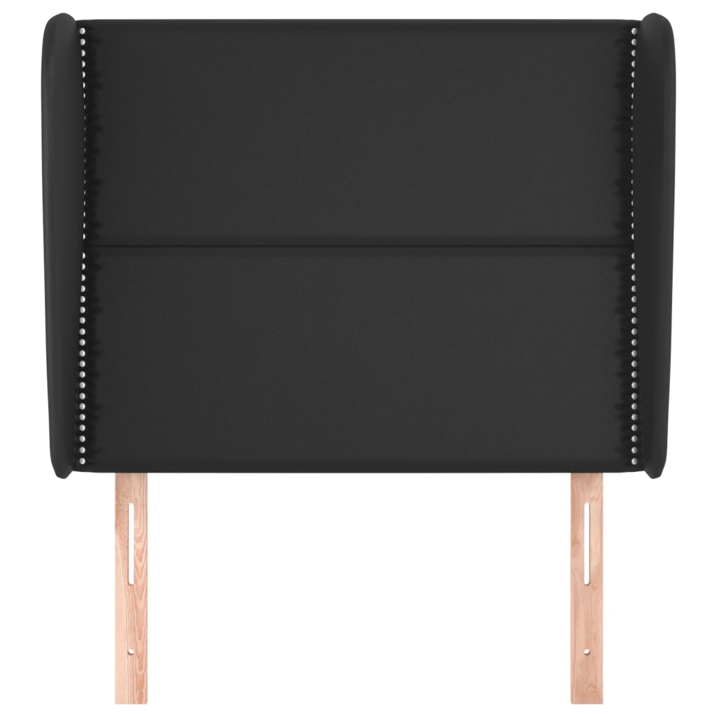 Kopfteil mit Ohren Schwarz 83x23x118/128 cm Kunstleder