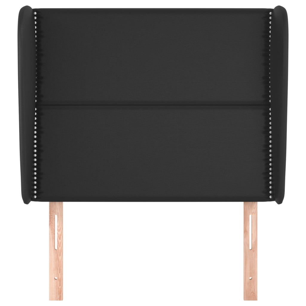 Kopfteil mit Ohren Schwarz 93x23x118/128 cm Kunstleder