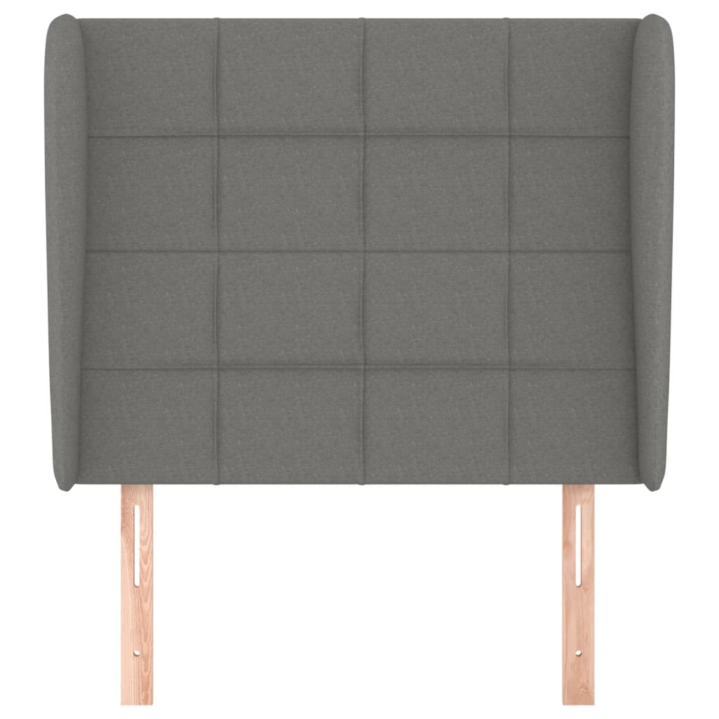 Kopfteil mit Ohren Dunkelgrau 93x23x118/128 cm Stoff