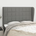 Kopfteil mit Ohren Dunkelgrau 147x23x118/128 cm Stoff
