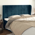 Kopfteil mit Ohren Dunkelblau 183x23x118/128 cm Samt