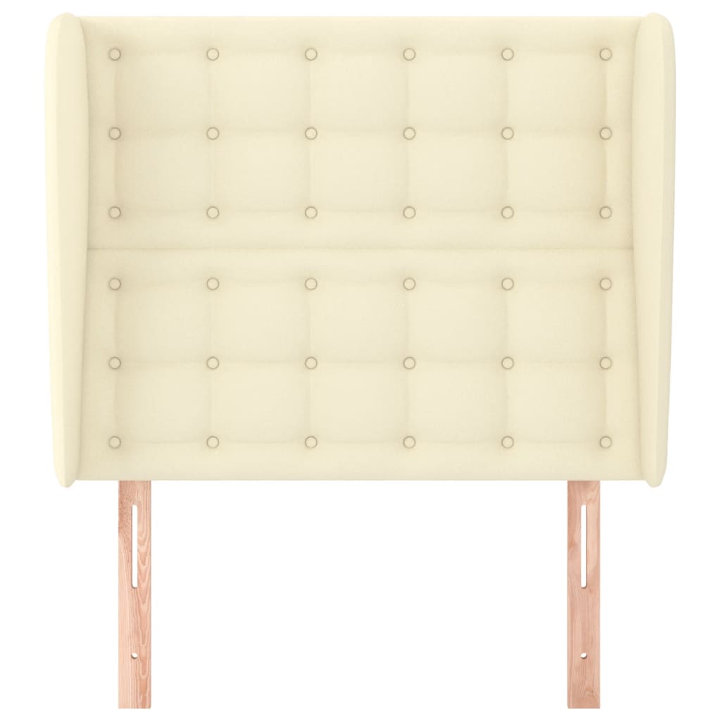 Kopfteil mit Ohren Creme 83x23x118/128 cm Kunstleder