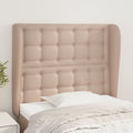 Kopfteil mit Ohren Cappuccino-Braun 83x23x118/128 cm Kunstleder
