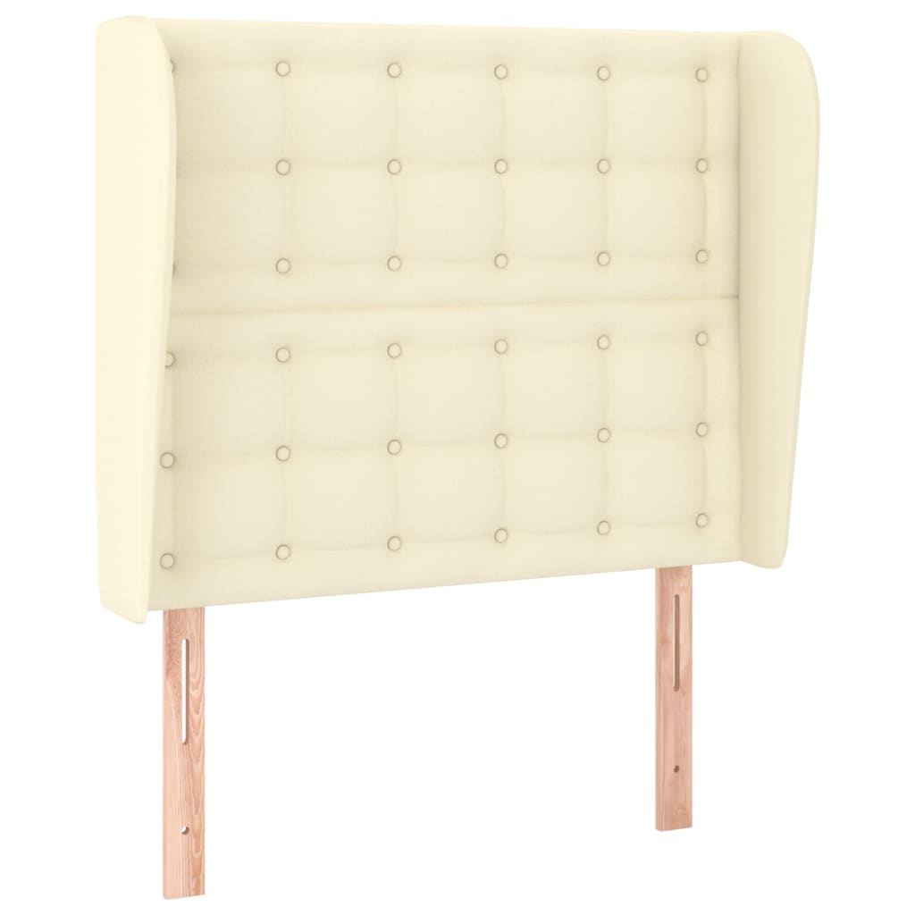 Kopfteil mit Ohren Creme 93x23x118/128 cm Kunstleder