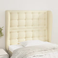 Kopfteil mit Ohren Creme 103x23x118/128 cm Kunstleder