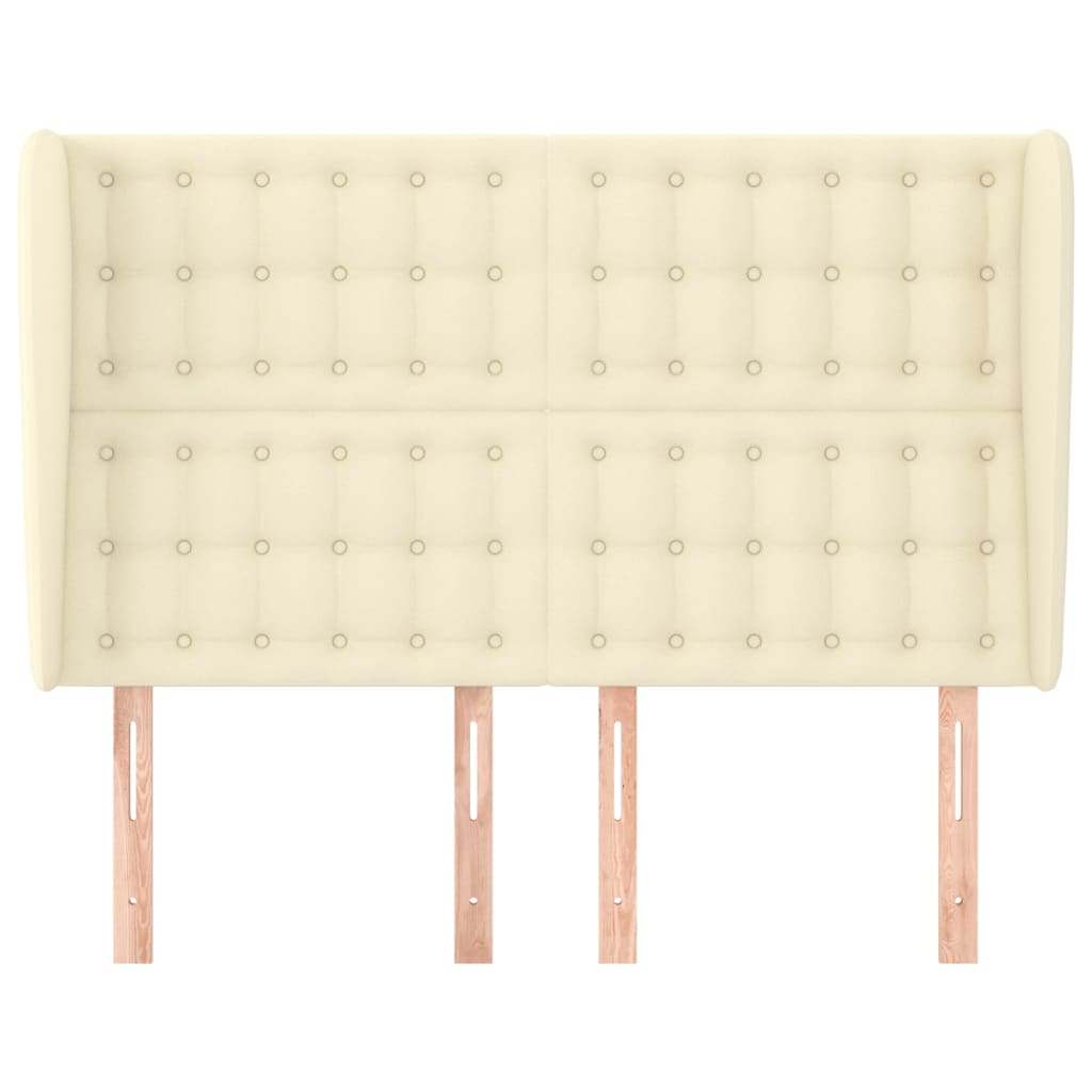 Kopfteil mit Ohren Creme 147x23x118/128 cm Kunstleder