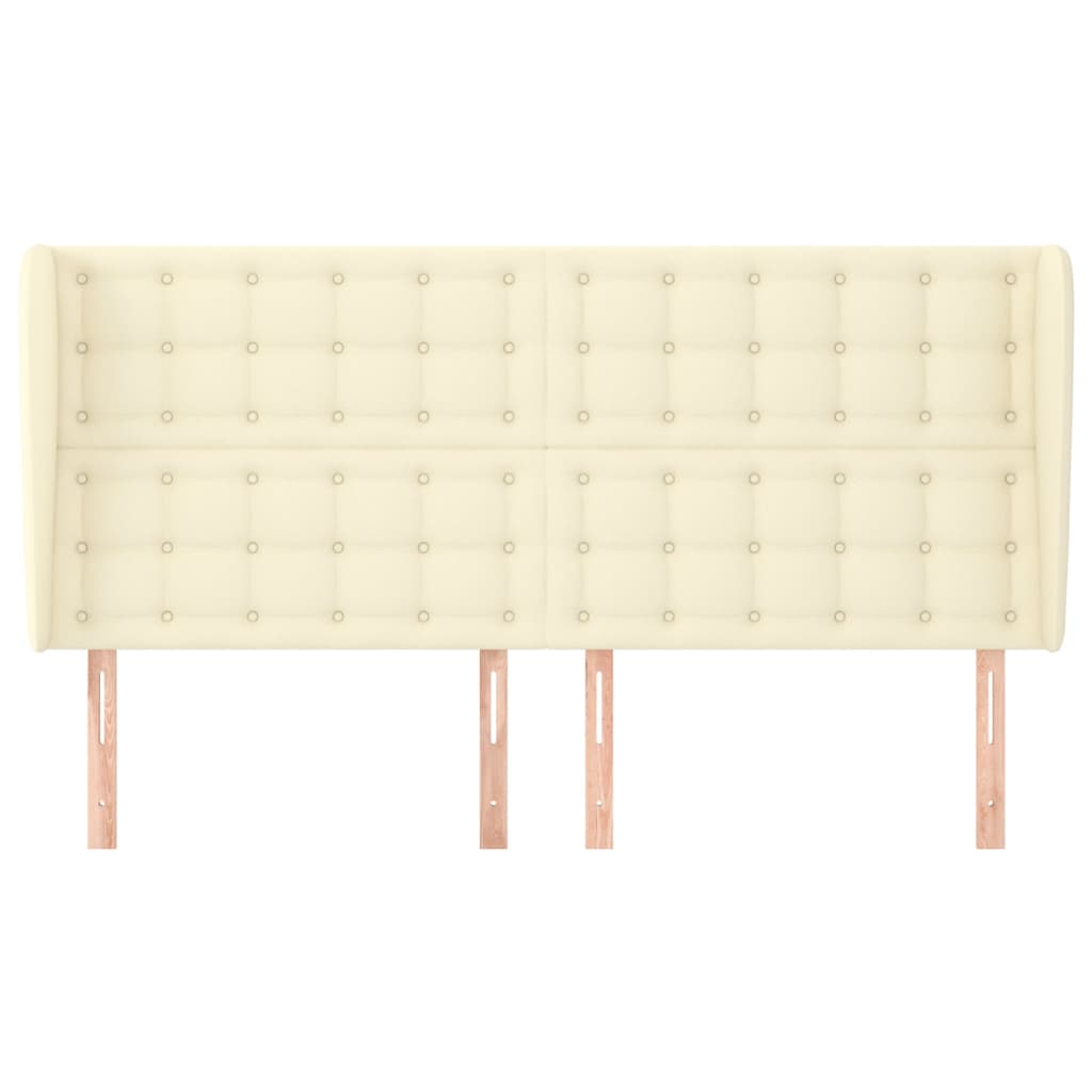 Kopfteil mit Ohren Creme 163x23x118/128 cm Kunstleder