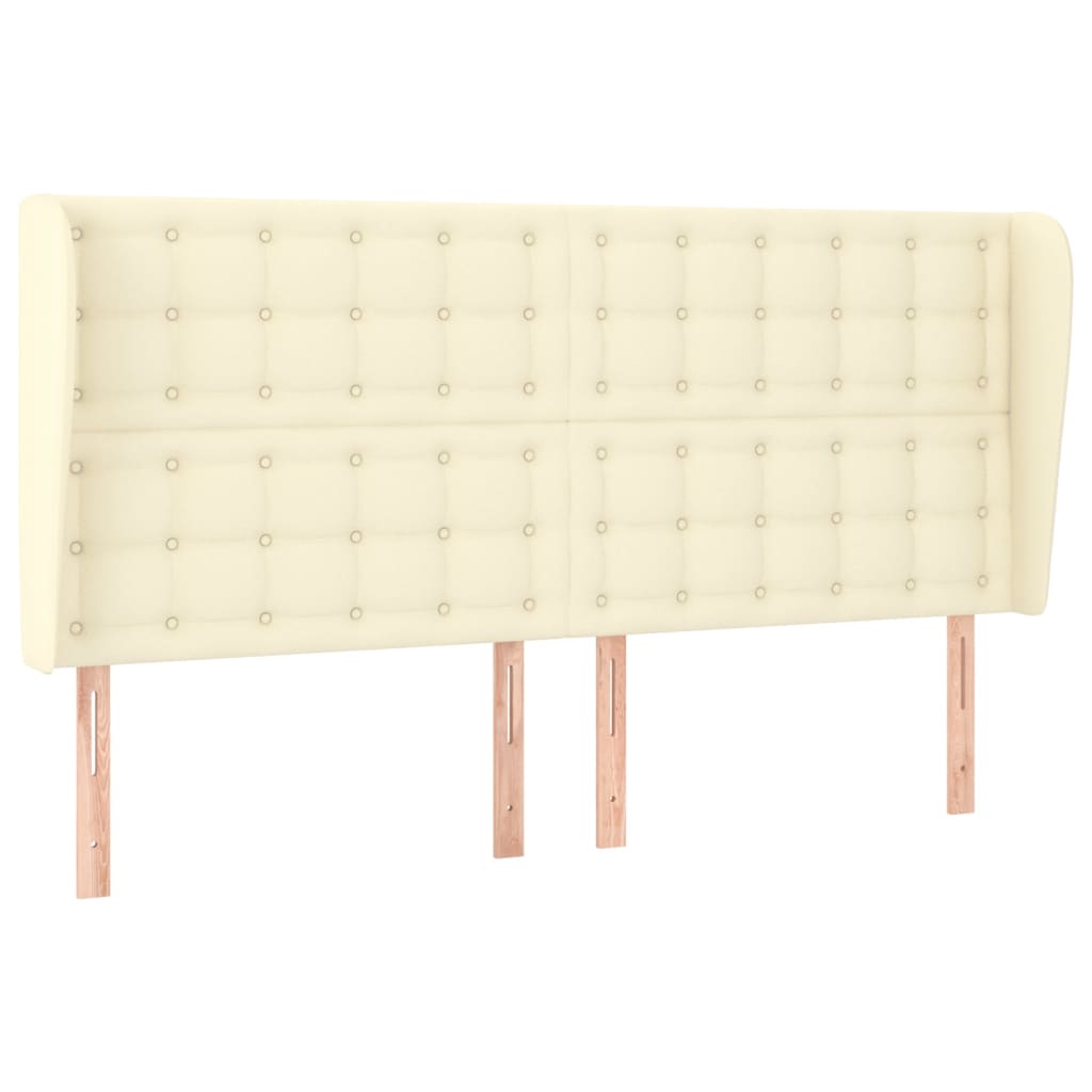 Kopfteil mit Ohren Creme 183x23x118/128 cm Kunstleder