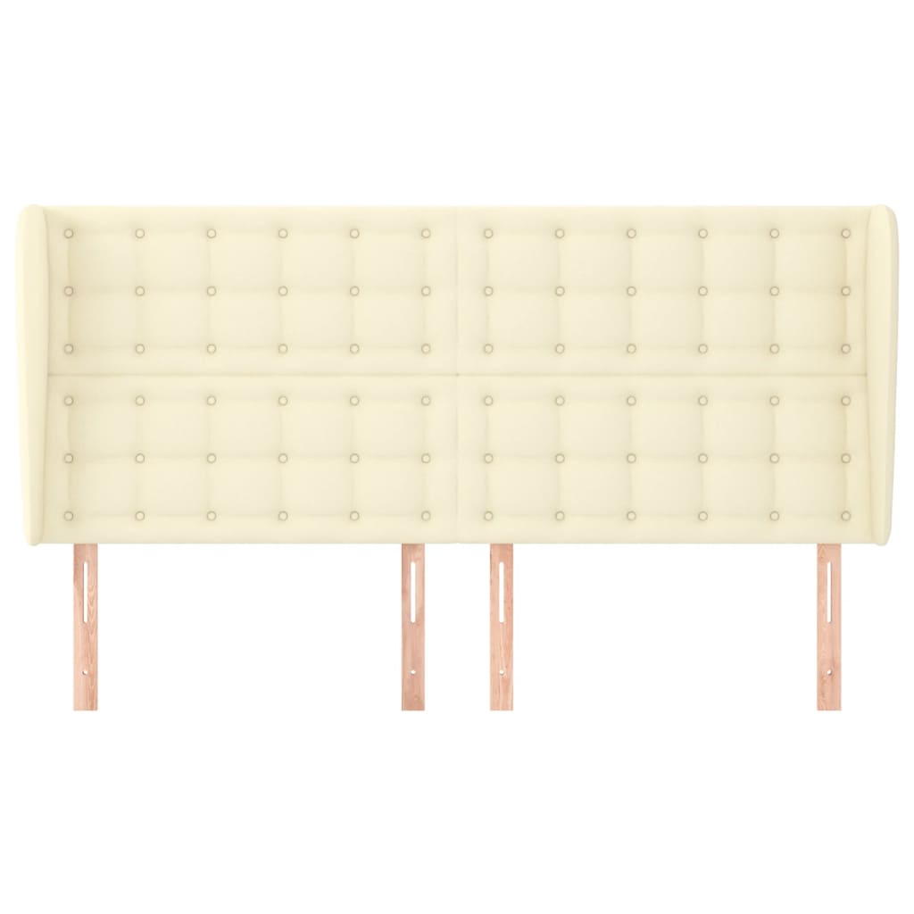 Kopfteil mit Ohren Creme 183x23x118/128 cm Kunstleder