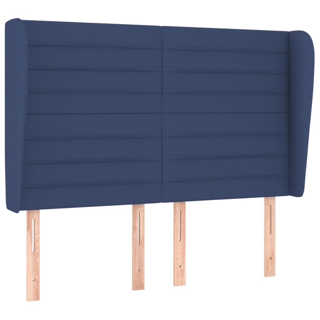 Kopfteil mit Ohren Blau 147x23x118/128 cm Stoff