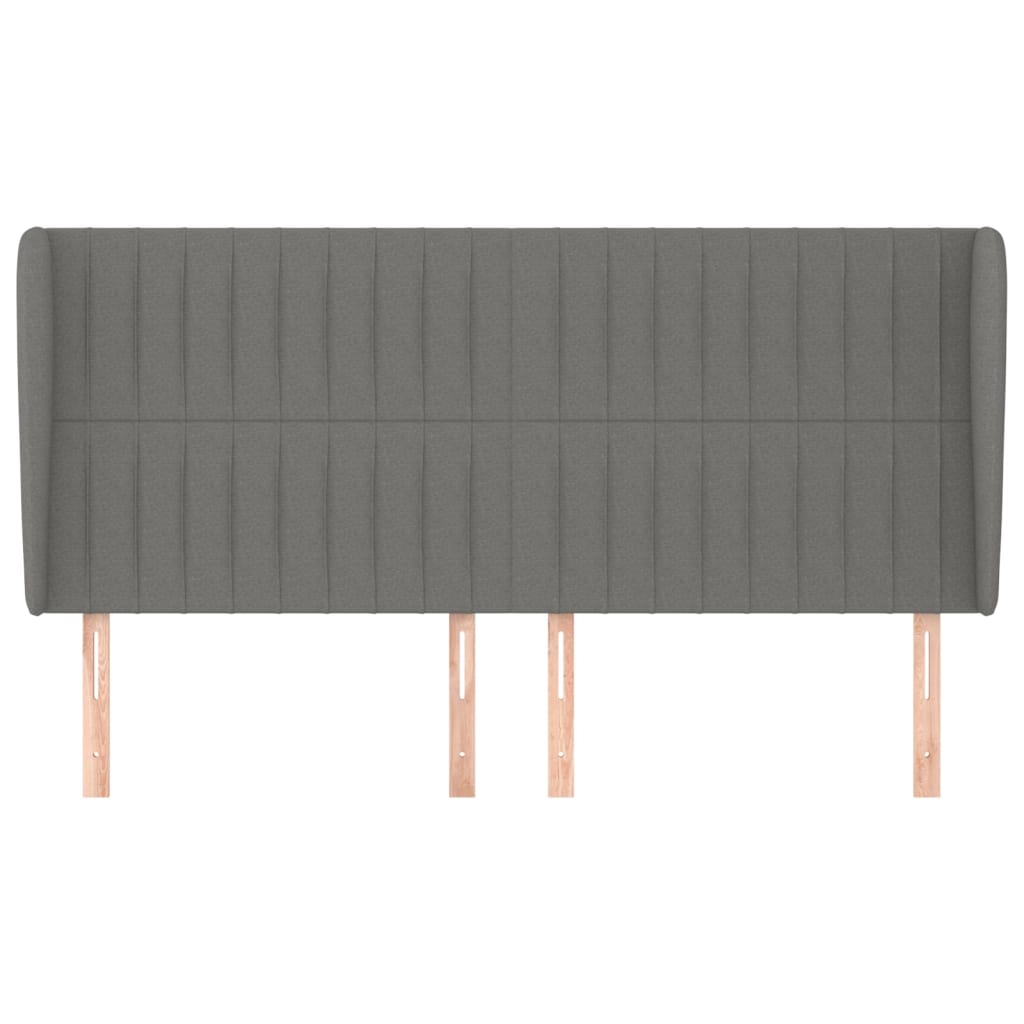 Kopfteil mit Ohren Dunkelgrau 203x23x118/128 cm Stoff
