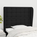 Kopfteil mit Ohren Schwarz 93x23x118/128 cm Stoff