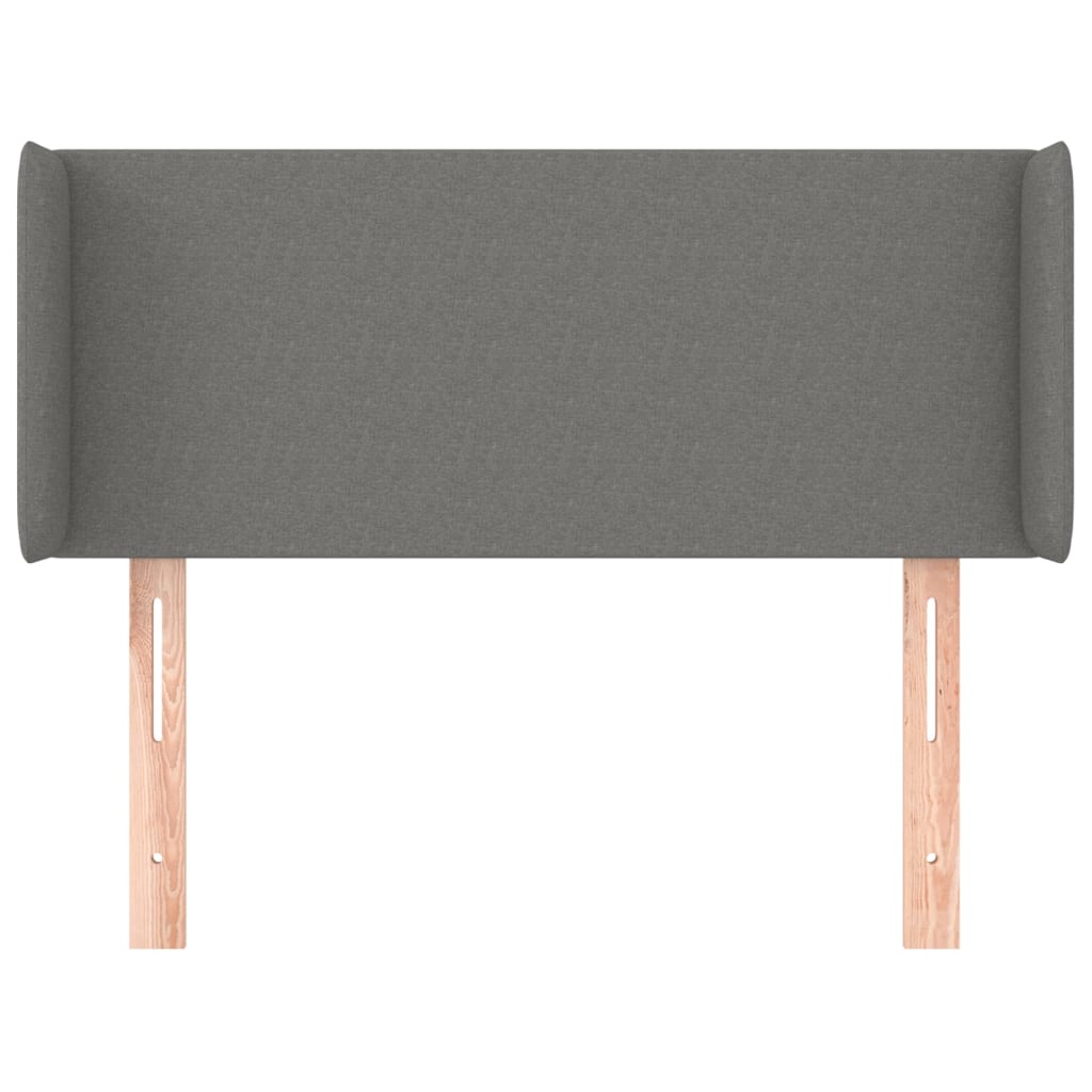 Kopfteil mit Ohren Dunkelgrau 83x16x78/88 cm Stoff