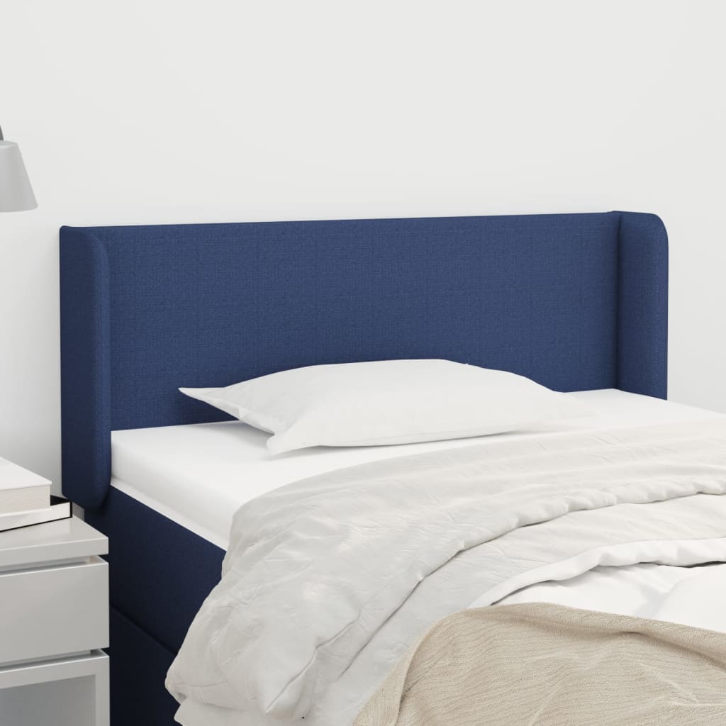 Kopfteil mit Ohren Blau 83x16x78/88 cm Stoff