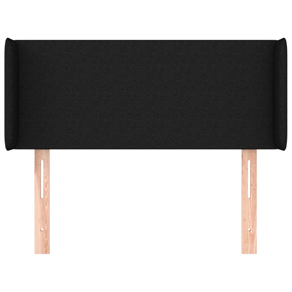 Kopfteil mit Ohren Schwarz 93x16x78/88 cm Stoff