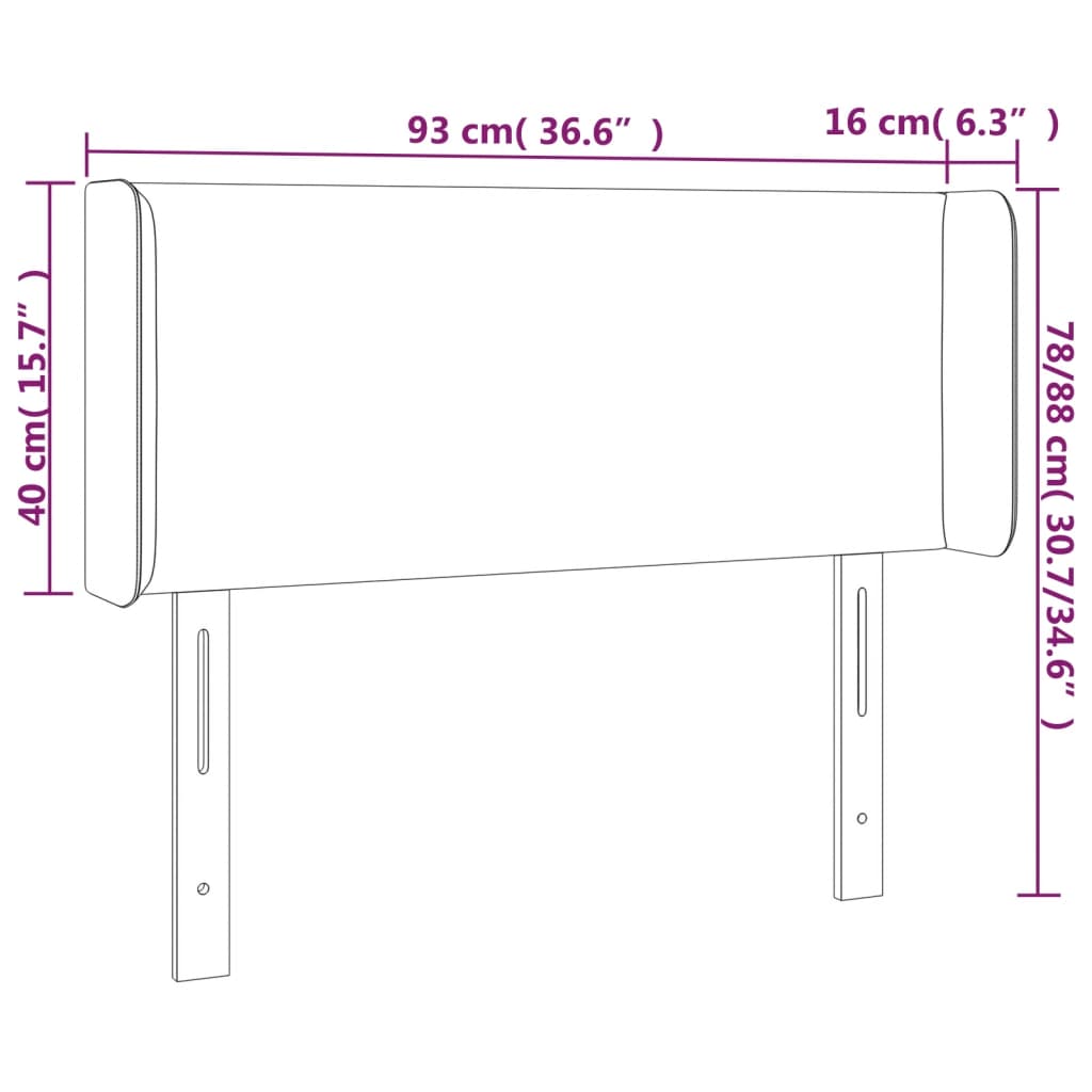 Kopfteil mit Ohren Dunkelbraun 93x16x78/88 cm Stoff