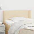 Kopfteil mit Ohren Creme 93x16x78/88 cm Stoff