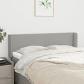 Kopfteil mit Ohren Hellgrau 147x16x78/88 cm Stoff