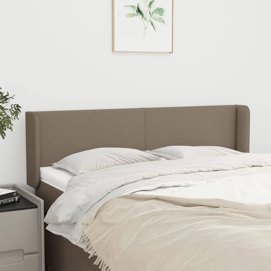 Kopfteil mit Ohren Taupe 147x16x78/88 cm Stoff