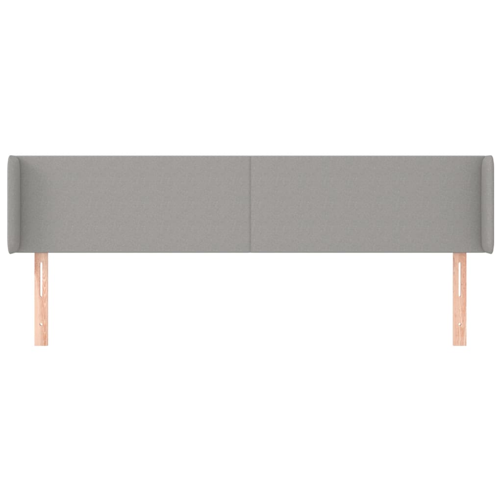 Kopfteil mit Ohren Hellgrau 163x16x78/88 cm Stoff