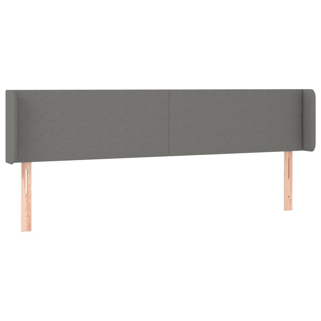 Kopfteil mit Ohren Dunkelgrau 163x16x78/88 cm Stoff