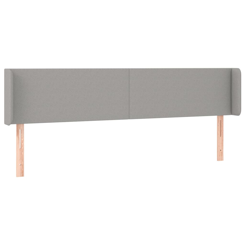 Kopfteil mit Ohren Hellgrau 183x16x78/88 cm Stoff
