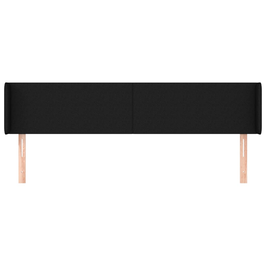 Kopfteil mit Ohren Schwarz 183x16x78/88 cm Stoff