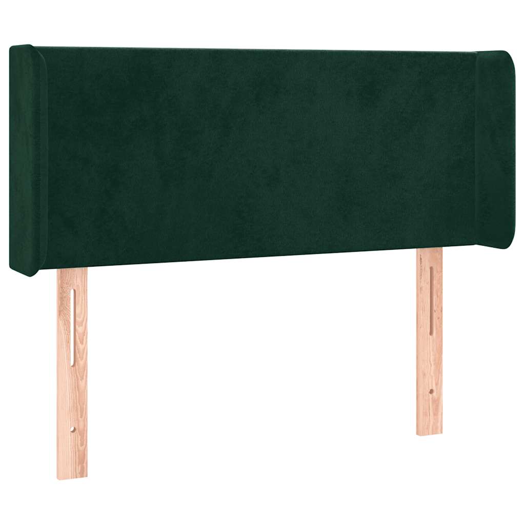 Kopfteil mit Ohren Dunkelgrün 83x16x78/88 cm Samt