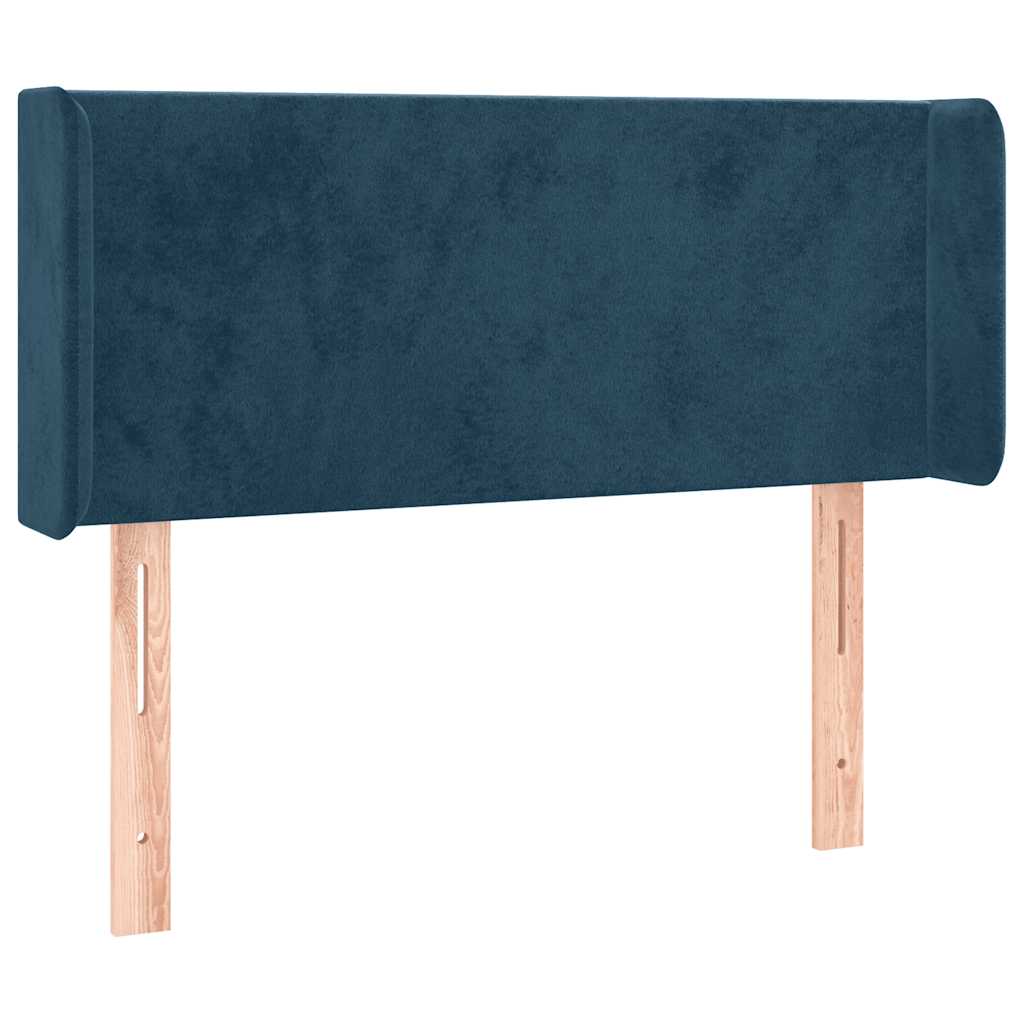 Kopfteil mit Ohren Dunkelblau 83x16x78/88 cm Samt