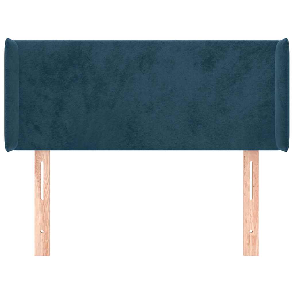 Kopfteil mit Ohren Dunkelblau 83x16x78/88 cm Samt