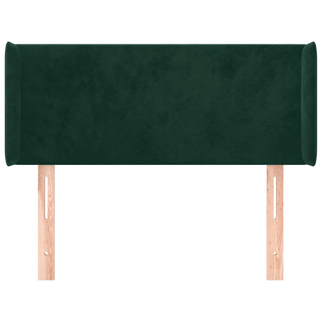 Kopfteil mit Ohren Dunkelgrün 93x16x78/88 cm Samt