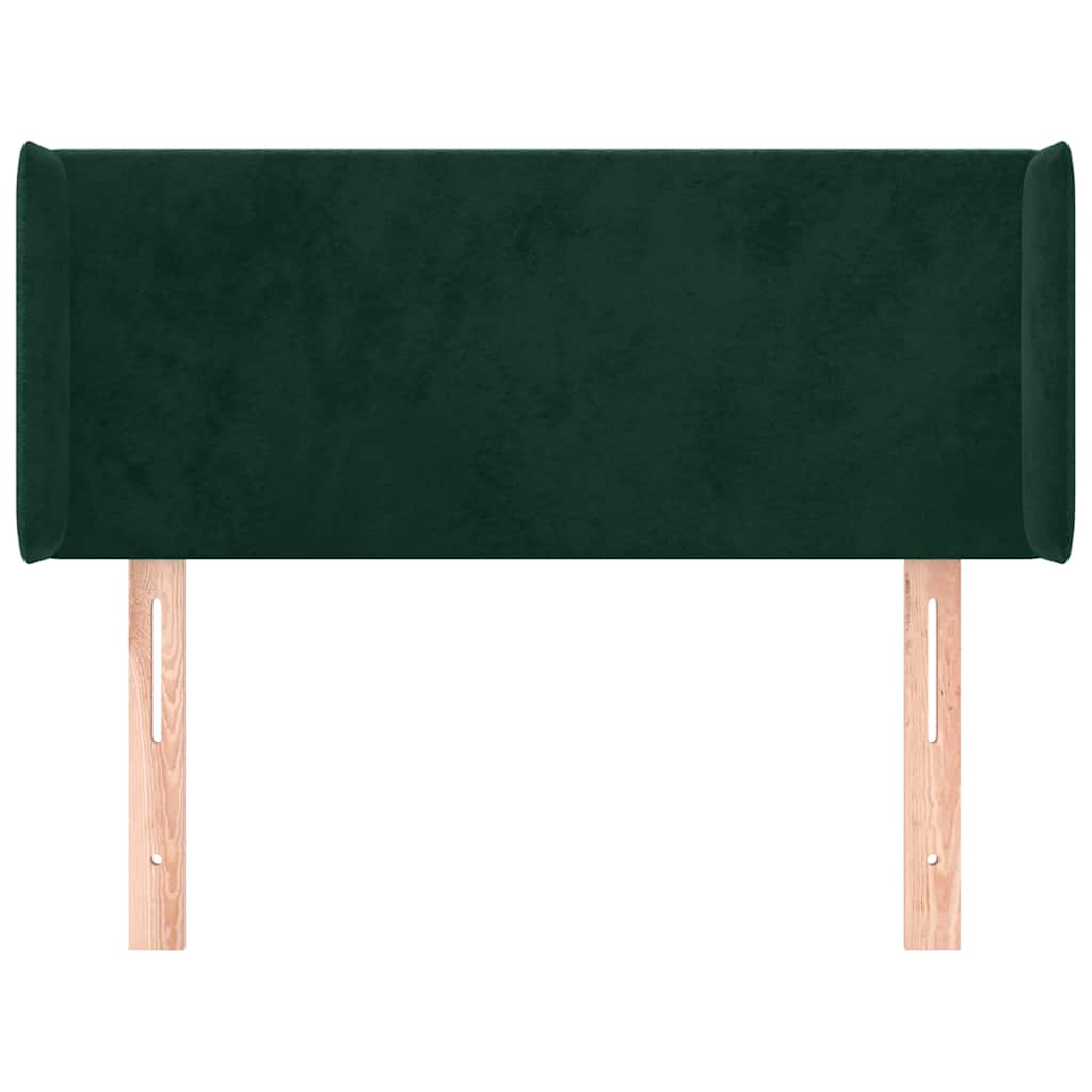 Kopfteil mit Ohren Dunkelgrün 103x16x78/88 cm Samt