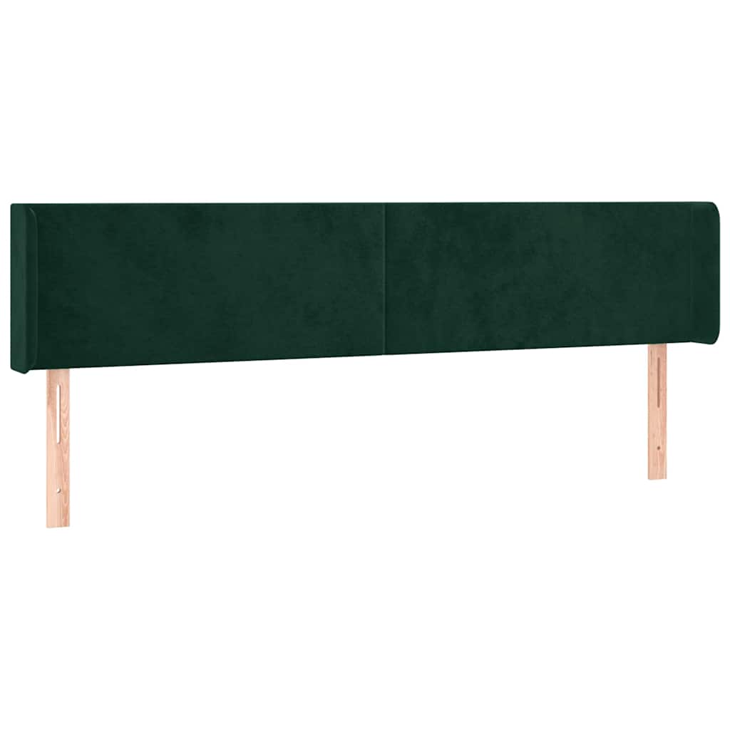 Kopfteil mit Ohren Dunkelgrün 163x16x78/88 cm Samt