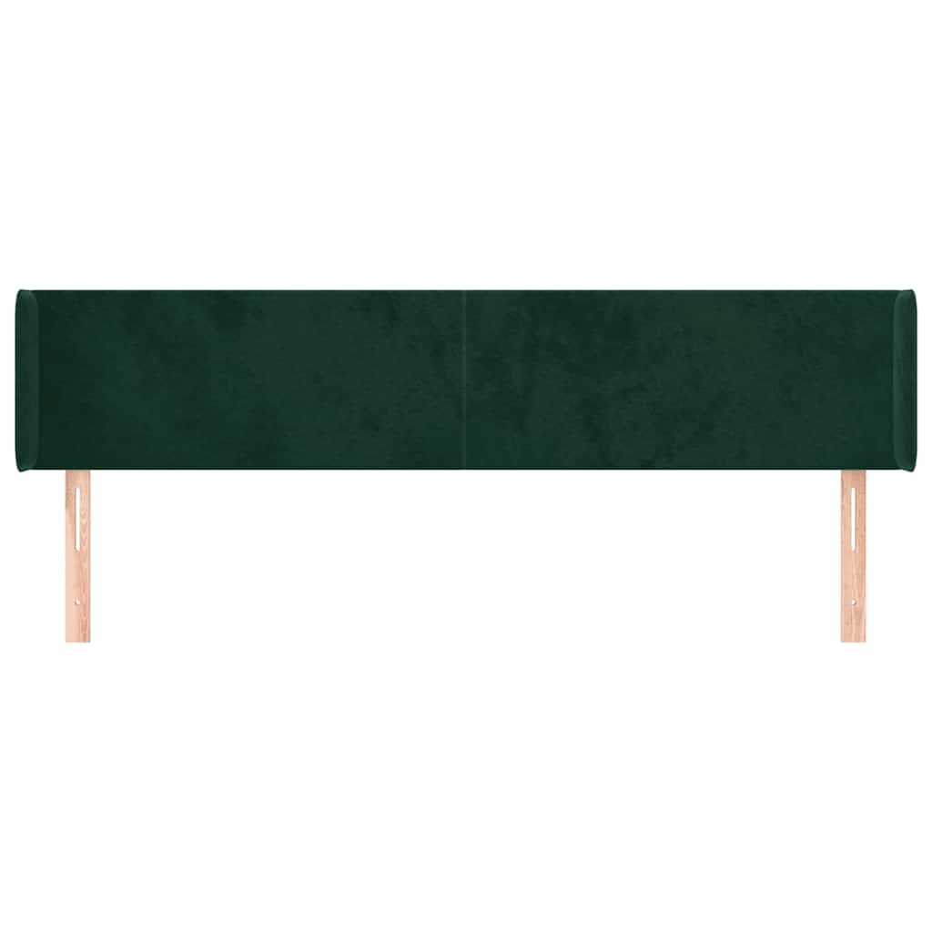 Kopfteil mit Ohren Dunkelgrün 163x16x78/88 cm Samt