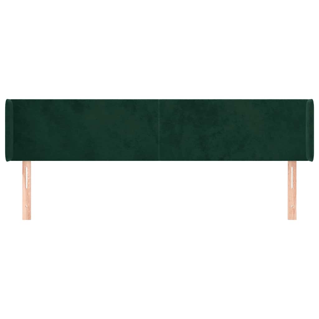 Kopfteil mit Ohren Dunkelgrün 203x16x78/88 cm Samt