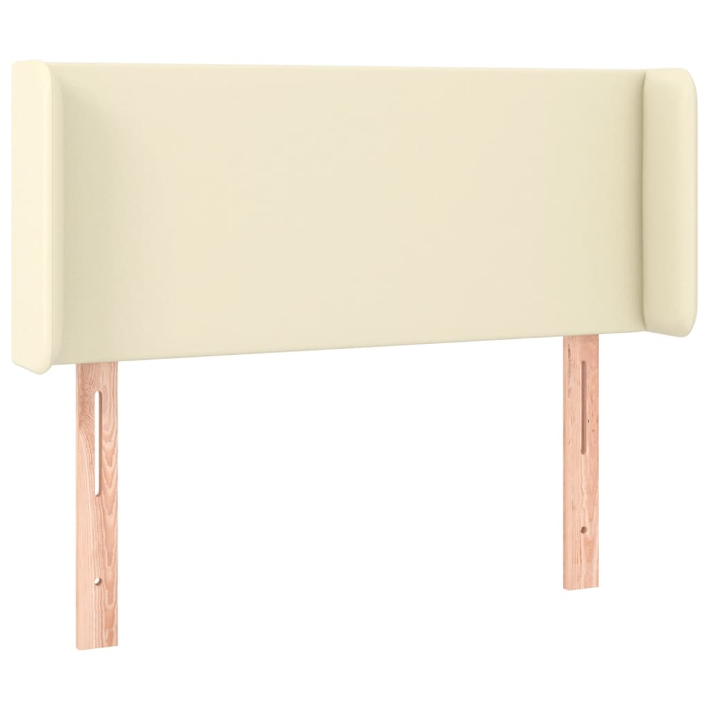 Kopfteil mit Ohren Creme 83x16x78/88 cm Kunstleder