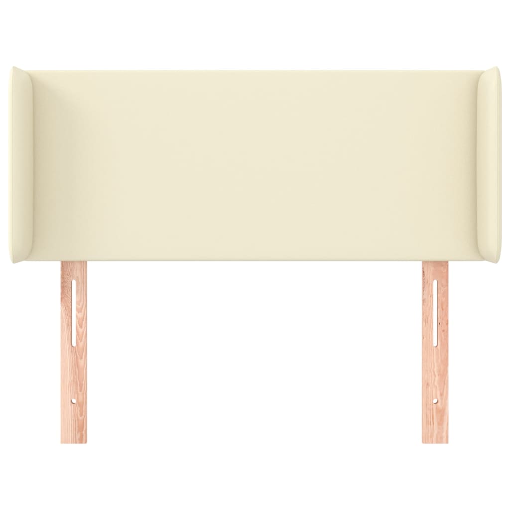 Kopfteil mit Ohren Creme 83x16x78/88 cm Kunstleder
