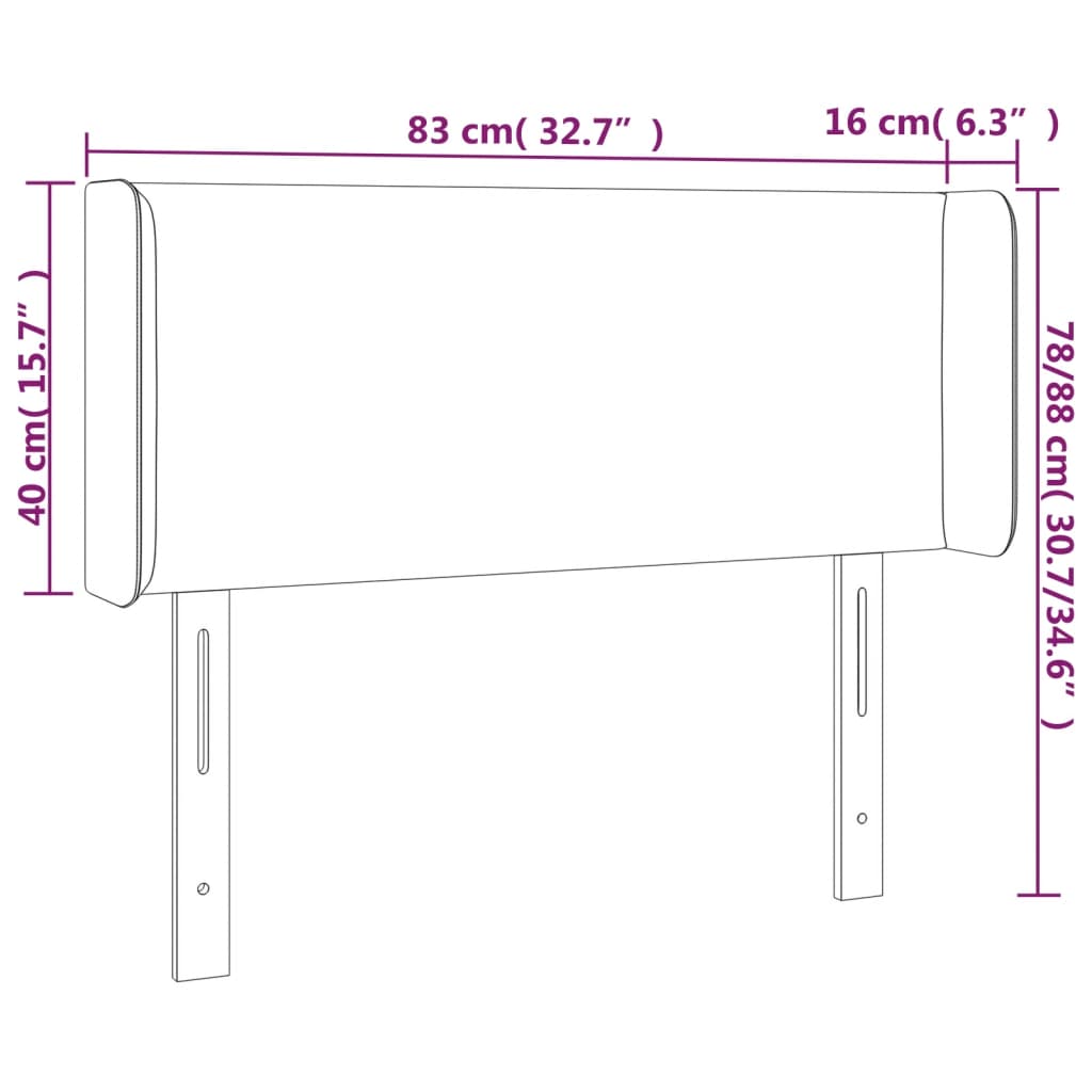 Kopfteil mit Ohren Creme 83x16x78/88 cm Kunstleder