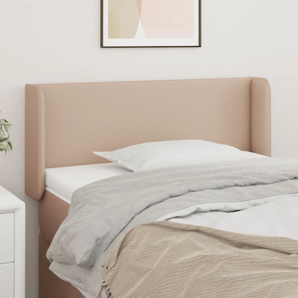 Kopfteil mit Ohren Cappuccino-Braun 83x16x78/88 cm Kunstleder