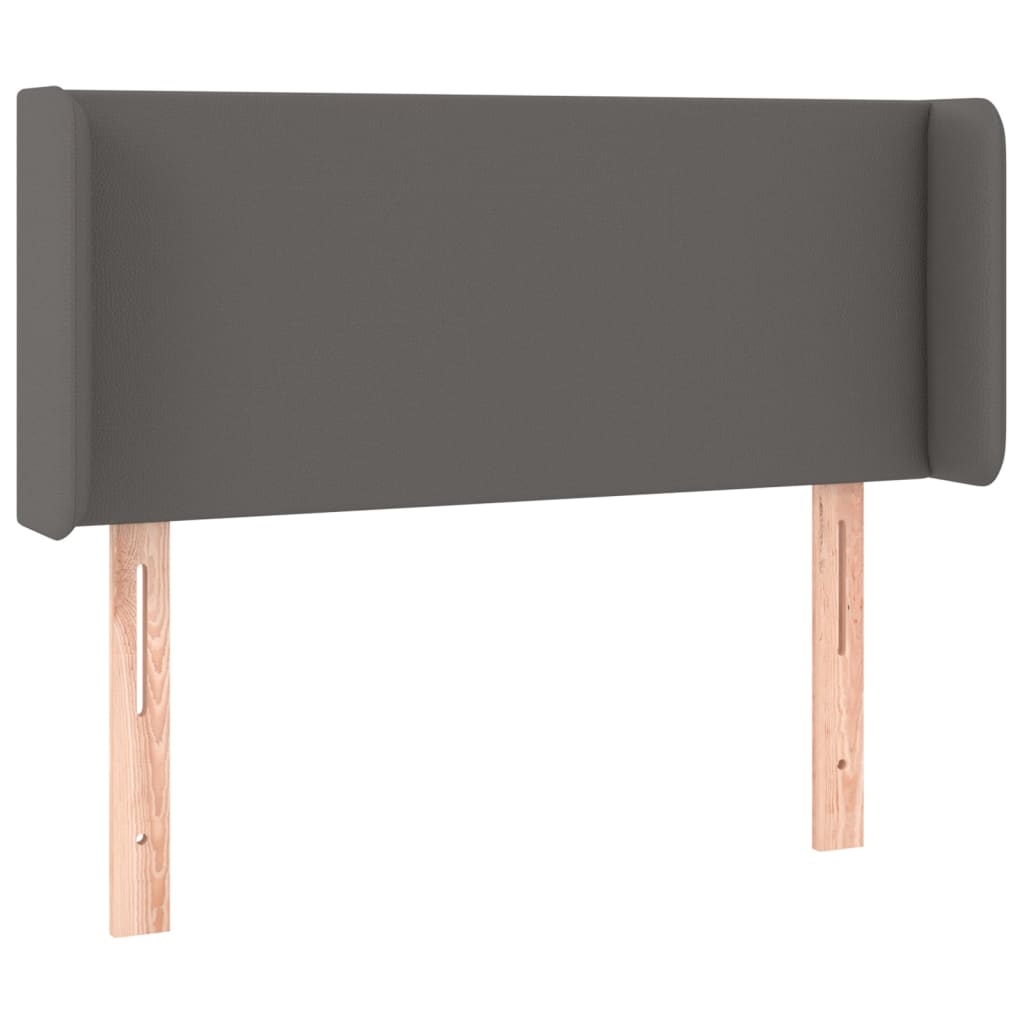 Kopfteil mit Ohren Grau 103x16x78/88 cm Kunstleder