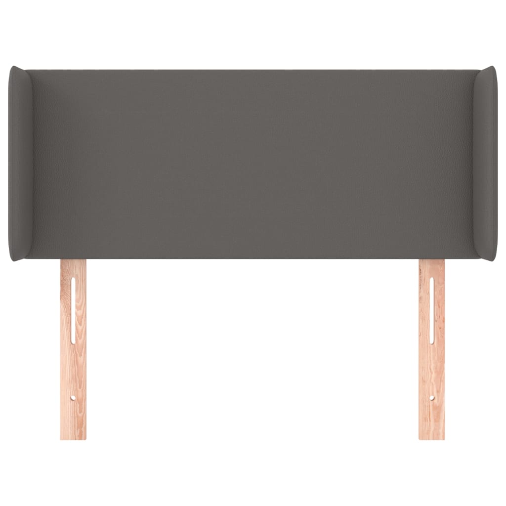 Kopfteil mit Ohren Grau 103x16x78/88 cm Kunstleder