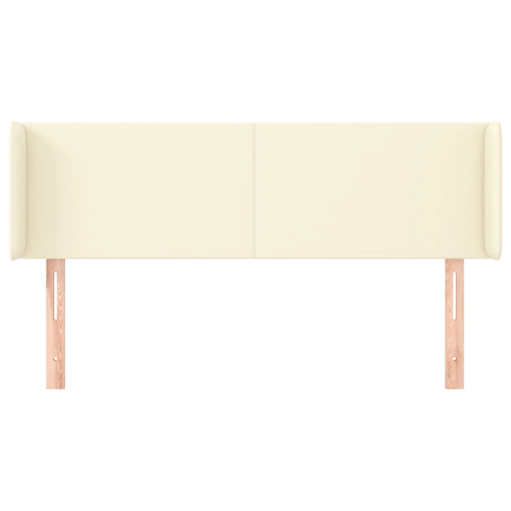 Kopfteil mit Ohren Creme 147x16x78/88 cm Kunstleder