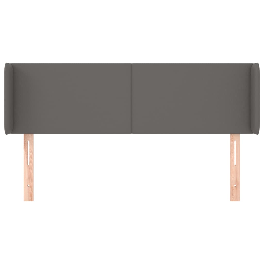 Kopfteil mit Ohren Grau 147x16x78/88 cm Kunstleder