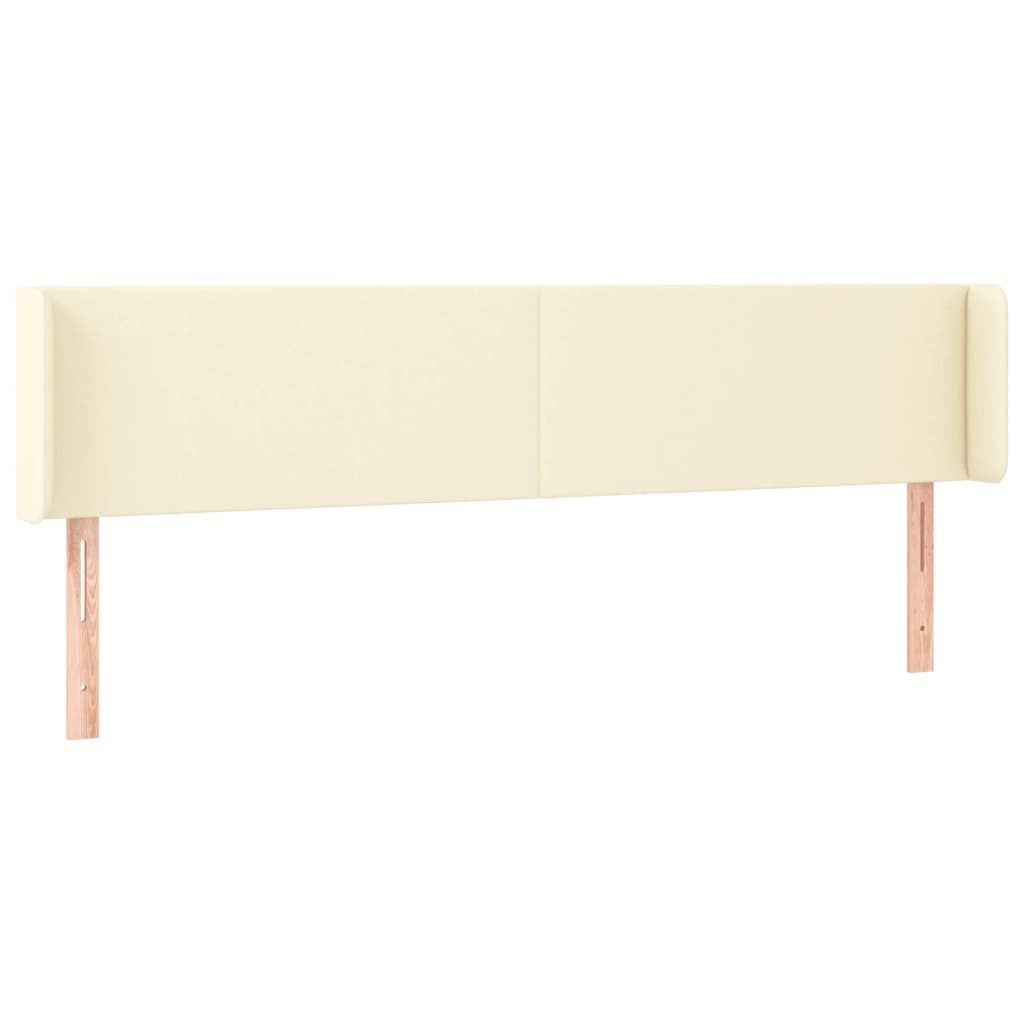 Kopfteil mit Ohren Creme 163x16x78/88 cm Kunstleder