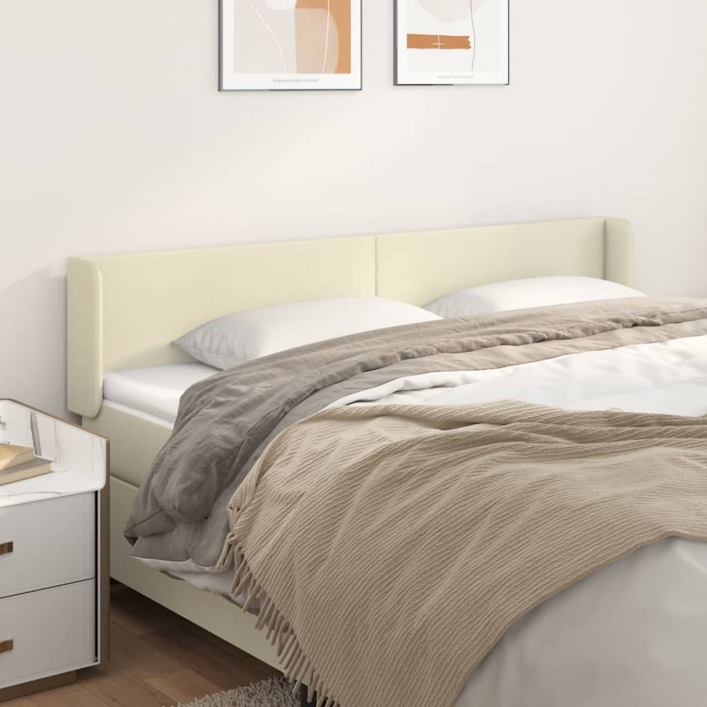 Kopfteil mit Ohren Creme 163x16x78/88 cm Kunstleder