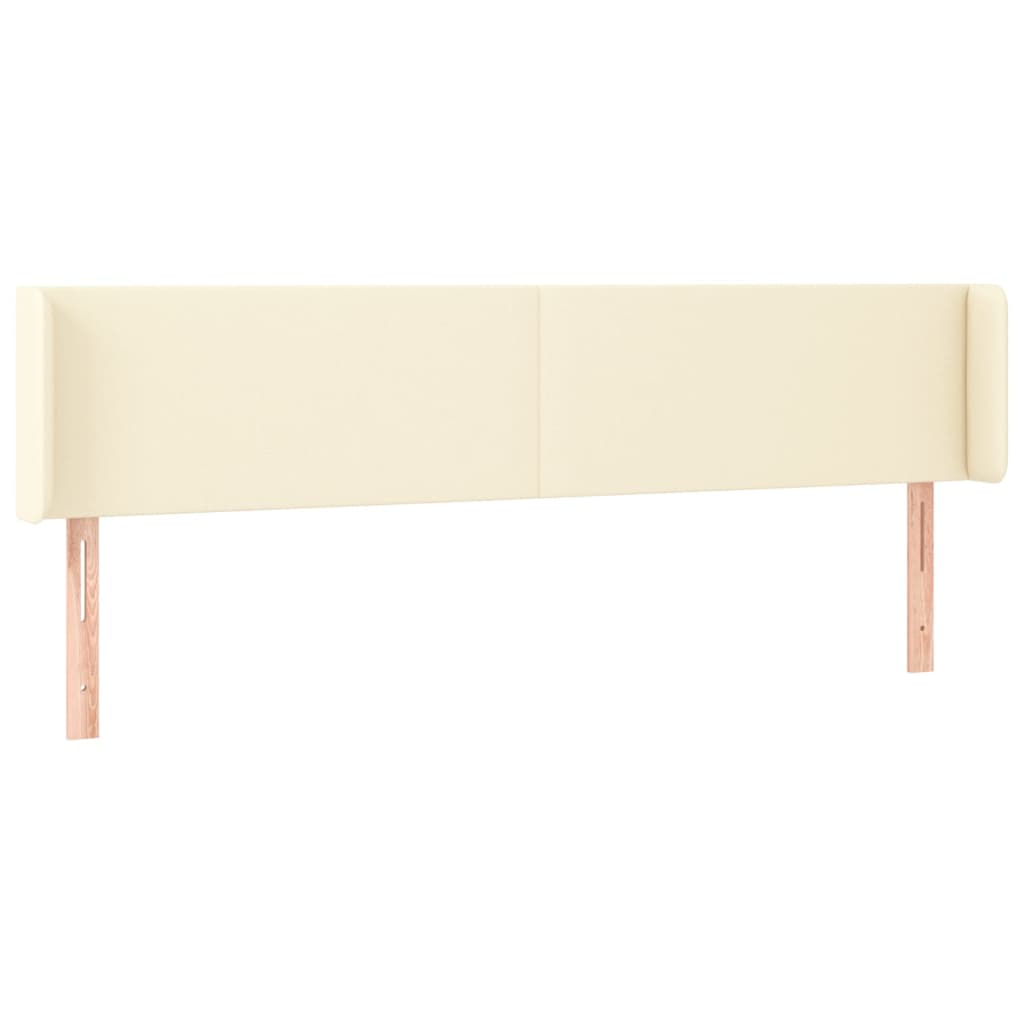 Kopfteil mit Ohren Creme 183x16x78/88 cm Kunstleder
