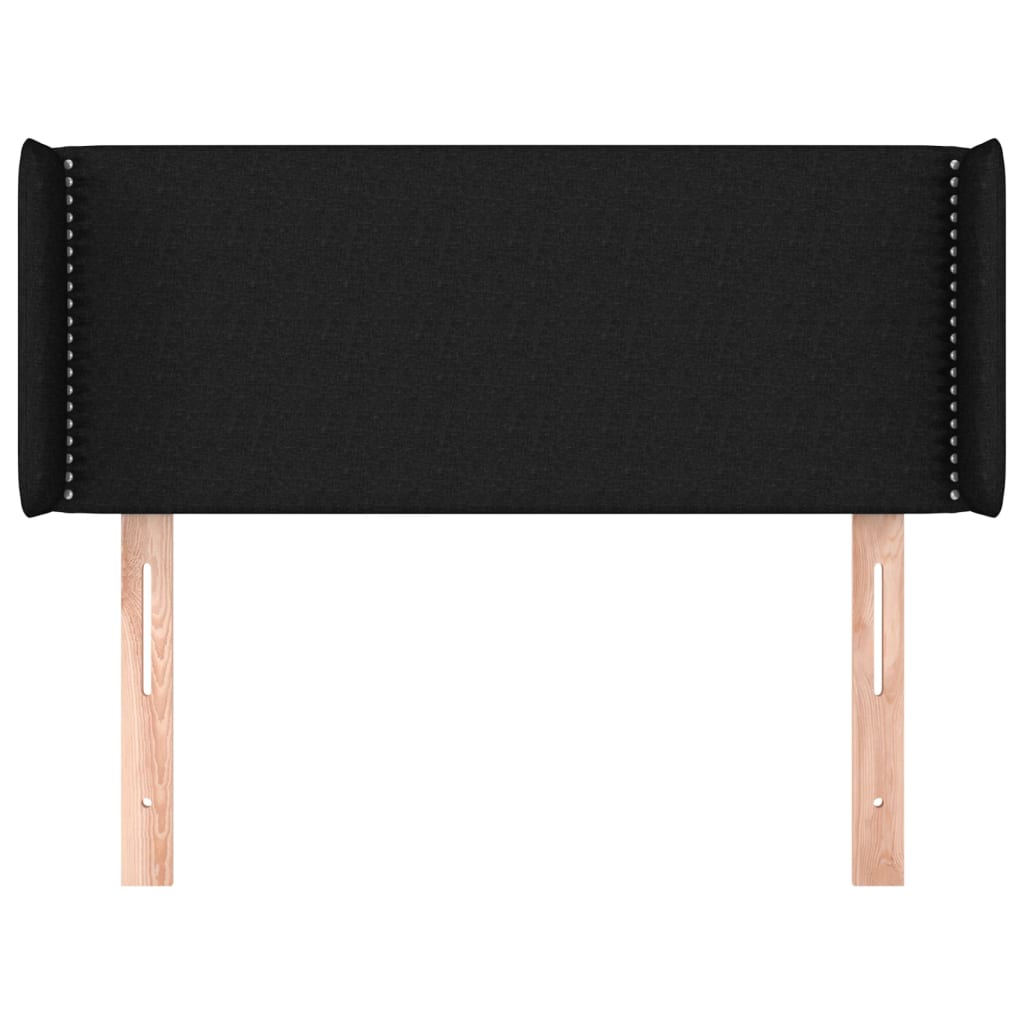 Kopfteil mit Ohren Schwarz 83x16x78/88 cm Stoff