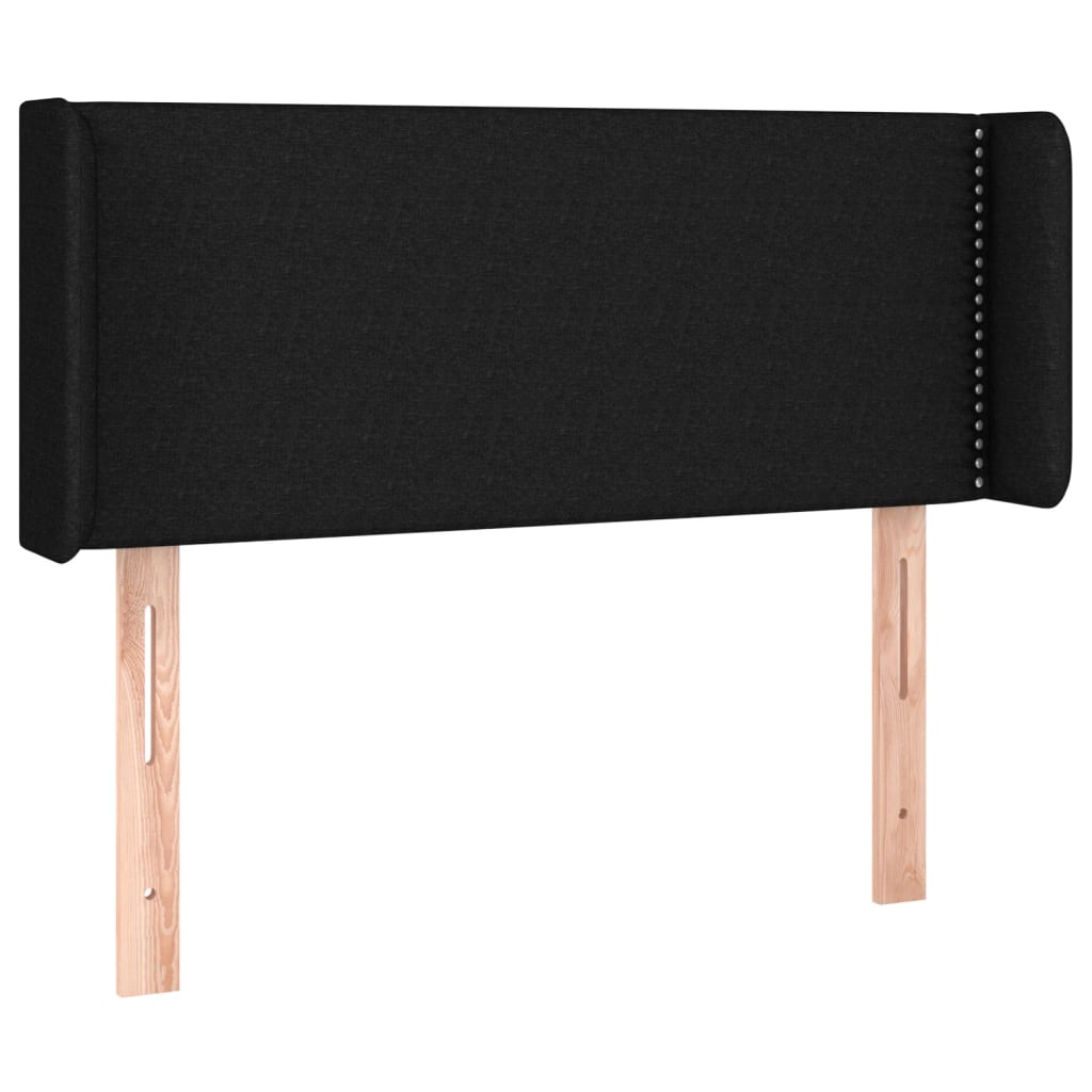 Kopfteil mit Ohren Schwarz 93x16x78/88 cm Stoff