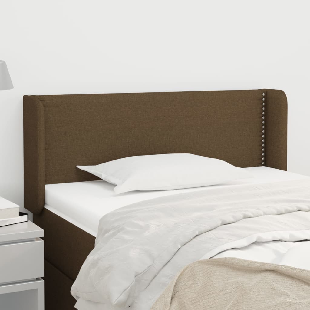 Kopfteil mit Ohren Dunkelbraun 103x16x78/88 cm Stoff