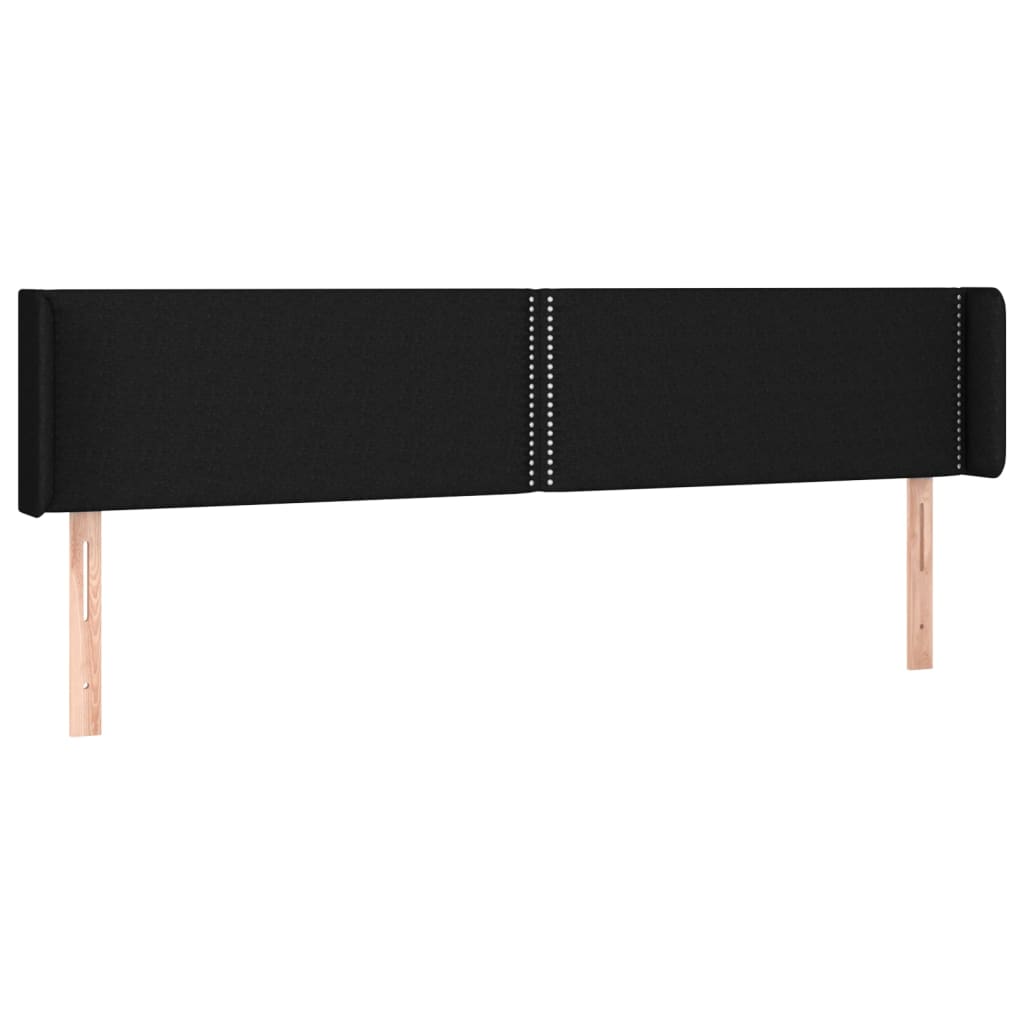 Kopfteil mit Ohren Schwarz 163x16x78/88 cm Stoff